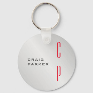 Modern Monogram Professional Plain Minimalist Key Ring