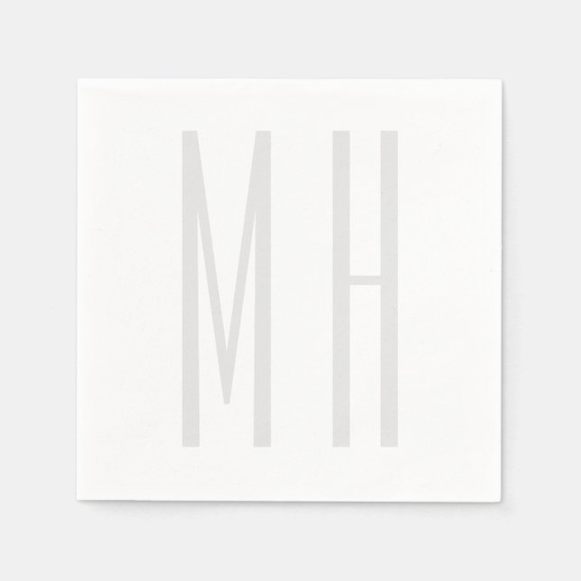 Modern Monogram Professional Plain Minimalist Napkin (Front)