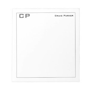 Modern Monogram Professional Plain Minimalist Notepad