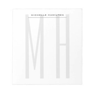 Modern Monogram Professional Plain Minimalist Notepad
