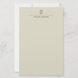 Modern Monogram Professional Plain Minimalist Stationery