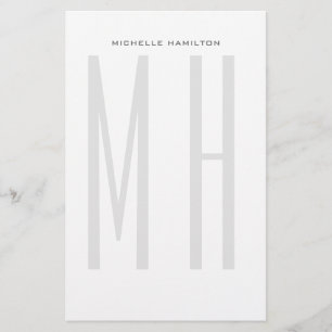 Modern Monogram Professional Plain Minimalist Stationery