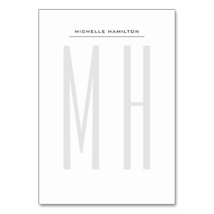 Modern Monogram Professional Plain Minimalist Table Number