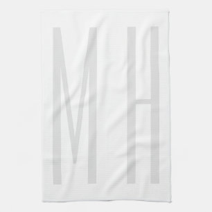 Modern Monogram Professional Plain Minimalist Tea Towel