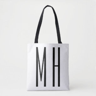 Modern Monogram Professional Plain Minimalist Tote Bag