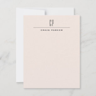 Modern Monogram Professional Plain Pastel Colour Card