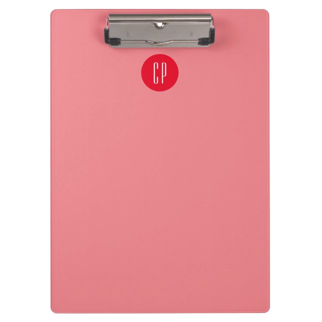 Modern Monogram Professional Plain Simple Initials Clipboard (Front)