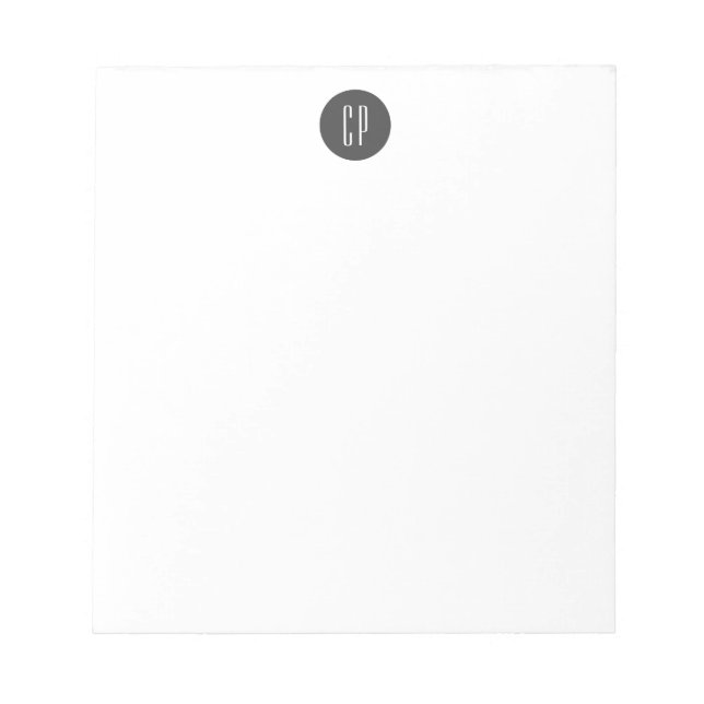 Modern Monogram Professional Plain Simple Initials Notepad (Front)