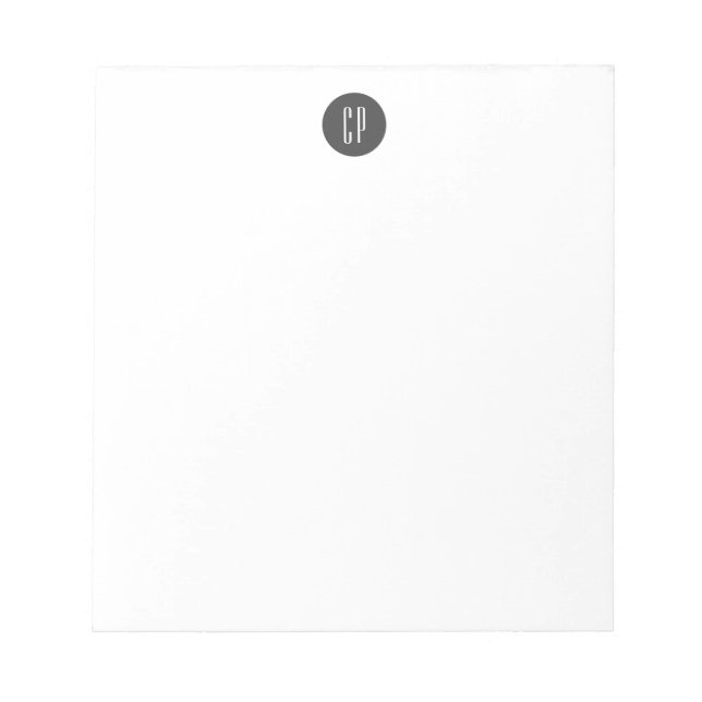 Modern Monogram Professional Plain Simple Initials Notepad (Front)