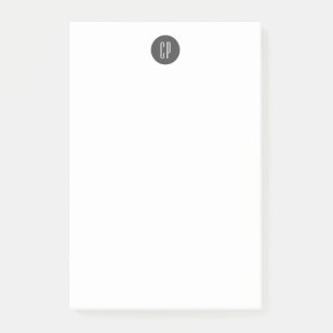Modern Monogram Professional Plain Simple Initials Post-it Notes