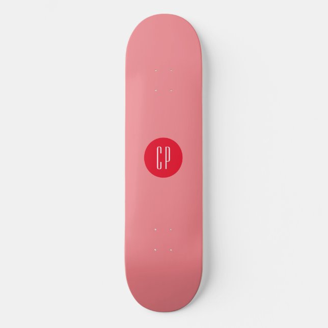 Modern Monogram Professional Plain Simple Initials Skateboard (Front)