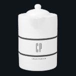 Modern Monogram Professional Plain Simple Minimal<br><div class="desc">This teapot will meet all your needs with its simple,  aesthetic but also remarkable design. You can easily replace the information in the design with your own personal information. Easy-to-use editing tools will help you. A modern and minimalist looking notepad design will delight you.</div>