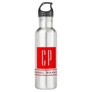 Modern Monogram Professional Plain Simple Name 710 Ml Water Bottle