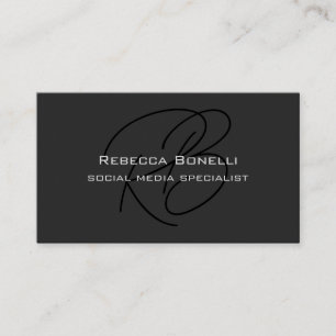 Modern Monogram Professional Two Sided Business Card