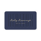 Modern Monogram Realtor Real Estate Agent Blue