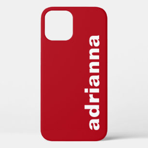Modern Monogram Red iPhone 12 Case