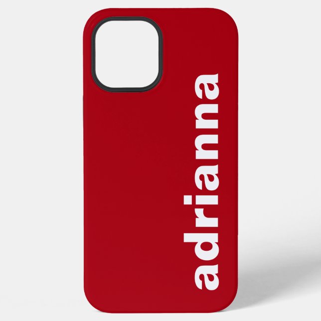 Modern Monogram Red iPhone Case (Back)