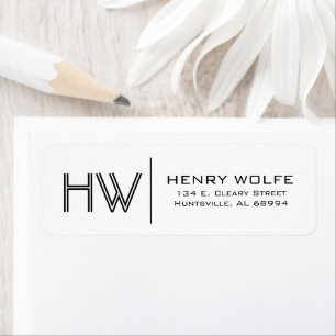 Modern Monogram Return Address Labels