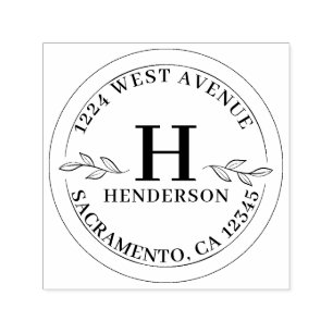 Modern Monogram Return Address Self-inking Stamp