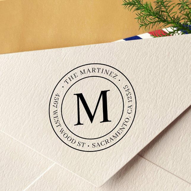 Modern Monogram Return Address Self-inking Stamp (Creator Uploaded)