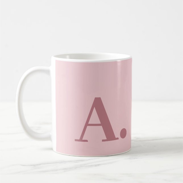 "Modern Monogram Rose Coffee Mug" Mug (Left)