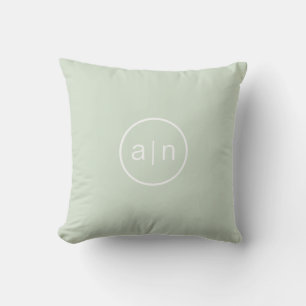 Modern Monogram Sage Green  Cushion
