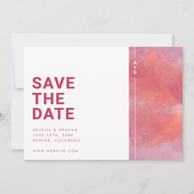 Modern Monogram Save The Date (Front)