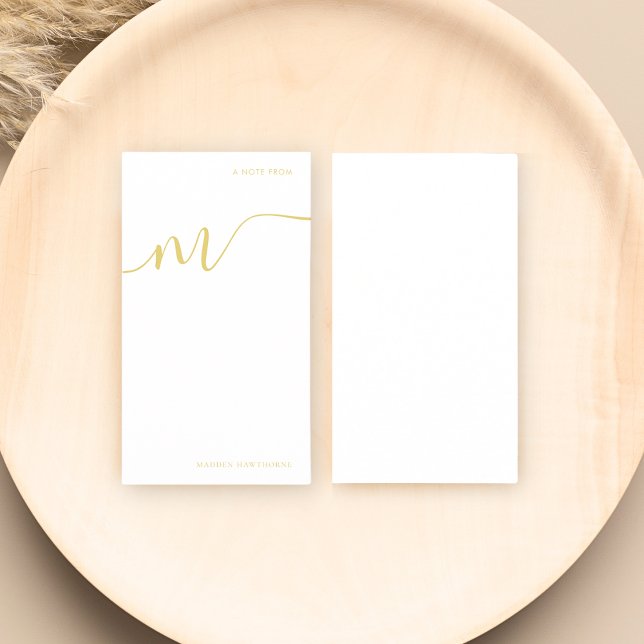 Modern Monogram Script Calligraphy Gold Name Card (Creator Uploaded)
