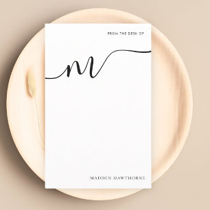 Modern Monogram Script Calligraphy Note Paper