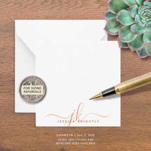 Modern Monogram Script Initials Terracotta Card