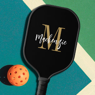 Modern Monogram Script Name Custom Colour Pickleball Paddle