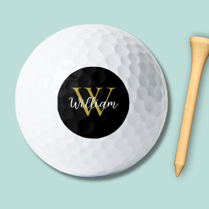 Modern Monogram Script Name Golf Balls