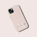 Modern monogram script name logo blush pink iPhone 13 Case<br><div class="desc">Modern monogram script name logo blush pink feminine iPhone 13 Case design. You can change background colour,  and fonts as you desire.</div>