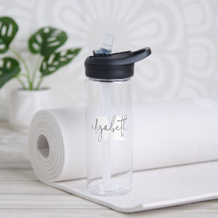 Modern Monogram Script Water Bottle