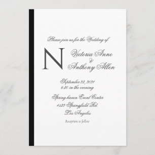 Modern Monogram Simple Budget Wedding Invitation