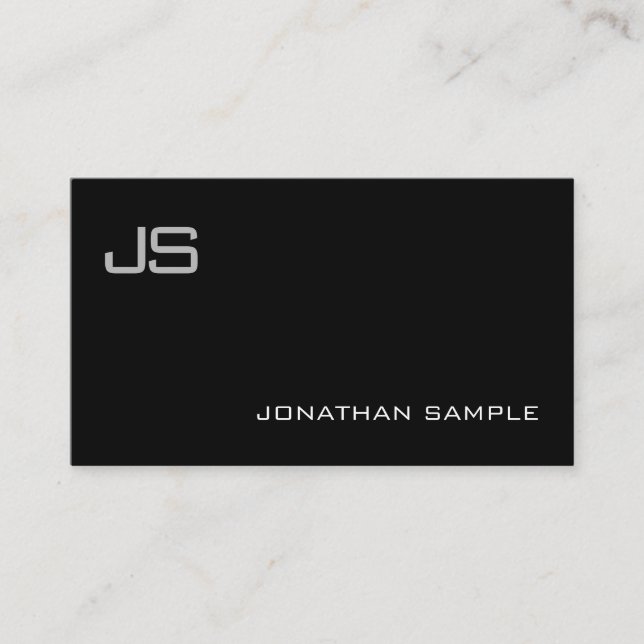 Modern Monogram Simple Design Fashionable Plain Business Card (Front)