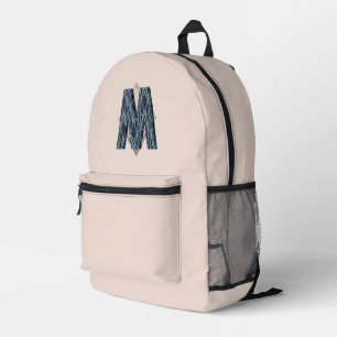 Modern Monogram   Simple Minimalist  Printed Backpack