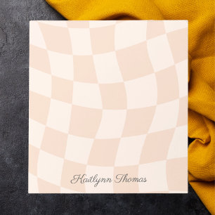 Modern Monogram Simple Stylish Retro Chequered Notepad