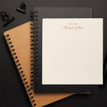 Modern Monogram Simple Stylish White Ivory & Coral Notepad<br><div class="desc">Modern Monogram Simple Stylish White Ivory & Coral Notepad</div>