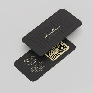 Modern Monogram Software Engineer Developer Black  Business Card
