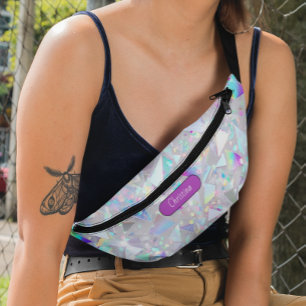 Modern Monogram Sparkly Geometric Pattern Bum Bags