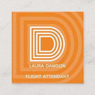 Modern Monogram Square Business Card