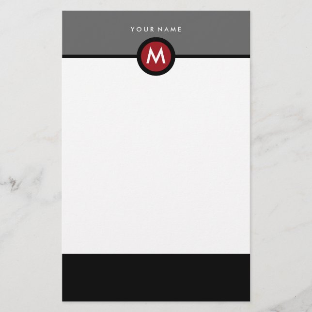 Modern Monogram Stationery - Business or Personal (Front)