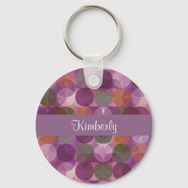 Modern Monogram Style Key Ring (Front)