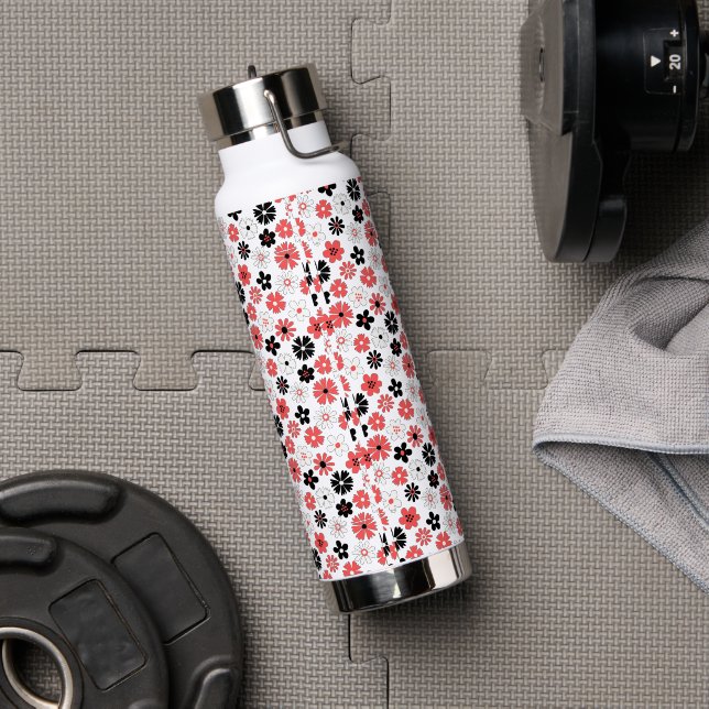 Modern  Monogram Stylish  Floral  Water Bottle (Gym)