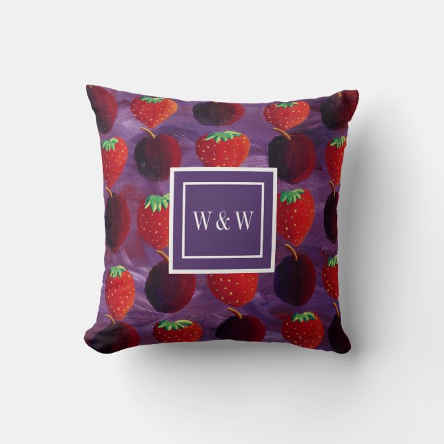 Modern Monogram Summer Fruits Cushion (Front)