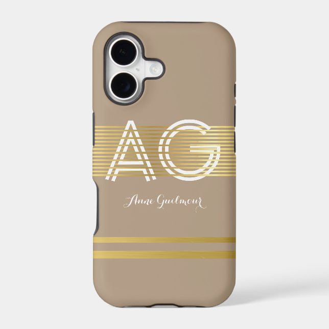 Modern Monogram Taupe (Back)