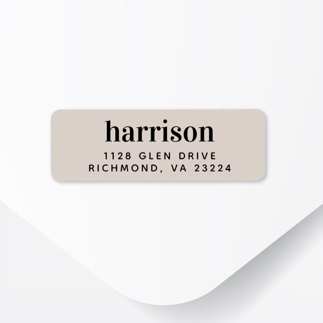 Modern Monogram Taupe Return Address Label (Creator Uploaded)