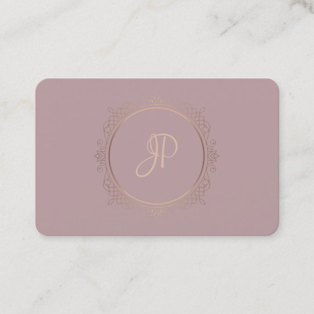 Modern Monogram Template Handwritten Script Business Card (Front)