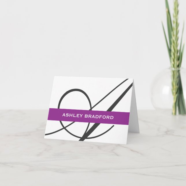 Modern Monogram Thank You Card (Front)